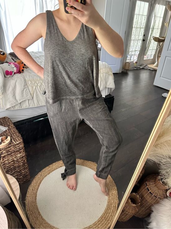 Amadi Pants - Amadi Anacopa Women’s Small Grey Linen Jumpsuit